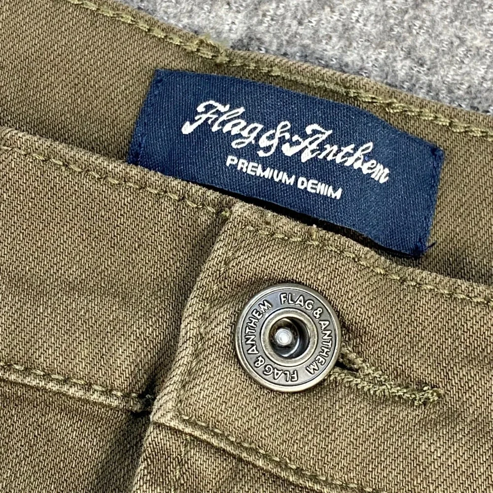 Flag & Anthem Pants Men 34/32 Nashville Straight Olive Stretch China 5-Pocket